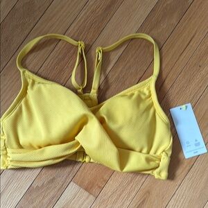 all in motion Yellow Ribbed Bralette Bikini Top